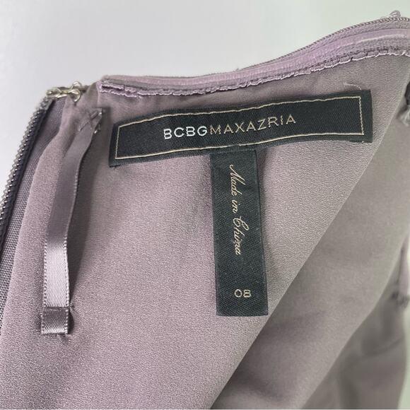 BCBG Sequin Silver Dress Strapless 8 Sparkle - Picture 7 of 8